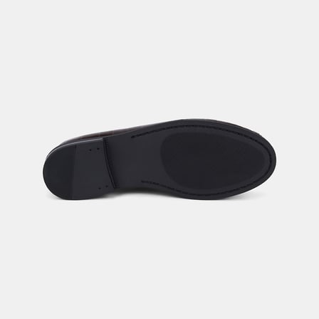 Kadın Kahve Kroko Baskılı Klasik Deri Loafer