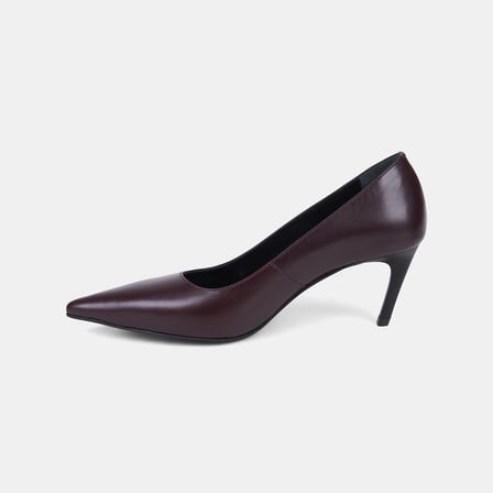Kadın Bordo Sivri Burunlu Deri Klasik Stiletto