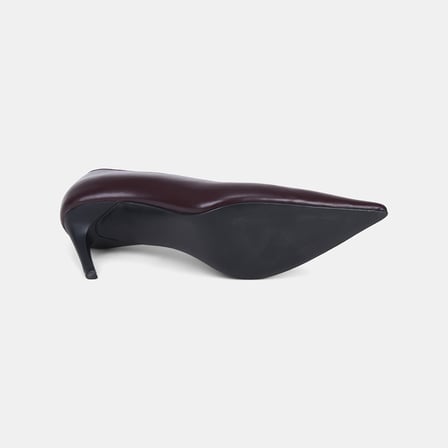 Kadın Bordo Sivri Burunlu Deri Klasik Stiletto