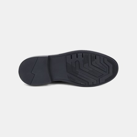 Erkek Siyah Deri Bant Detaylı Klasik Loafer