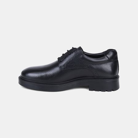 Erkek Siyah Brogue Detaylı Klasik Deri Ayakkabı