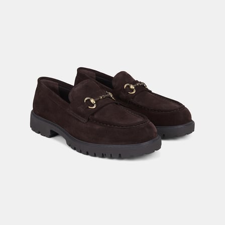 Erkek Acı Kahve Vintage Tokalı Süet Loafer