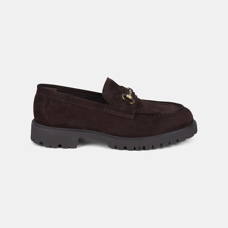 Erkek Acı Kahve Vintage Tokalı Süet Loafer