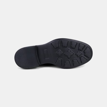 Erkek Siyah Kalın Tabanlı Klasik Deri Loafer