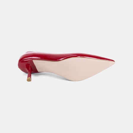Kadın Kırmızı Sivri Burunlu Rugan Deri Stiletto