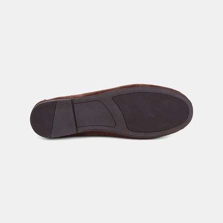 Kadın Kahve Gold Zımba Detaylı Süet Loafer