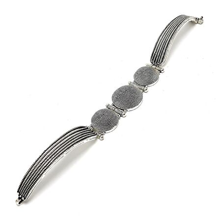 Yöresel Hasır İşleme  Telkari Kadın Gümüş Bileklik