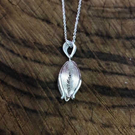 Gül Model Telkari Kadın Gümüş Kolye