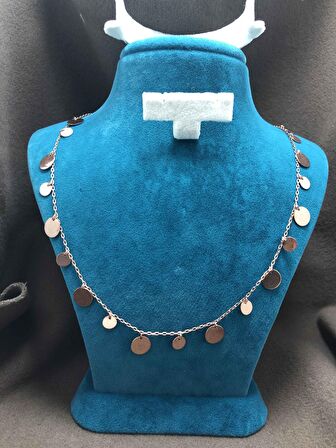 Pullu Trend Model Rose Kaplama 925 Ayar Gümüş Bayan Kolye