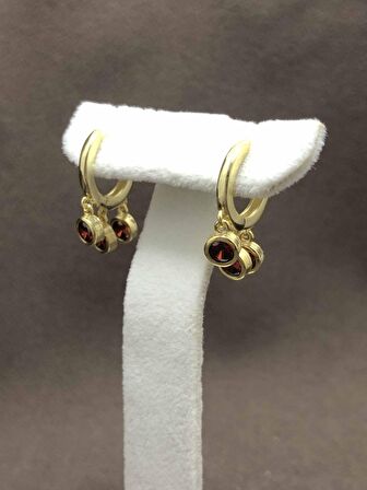 Yakut Taşlı Şakira Model Gümüş Kadın Küpe