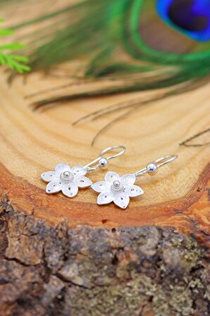 Çiçek Model Telkari Gümüş Kadın Küpe