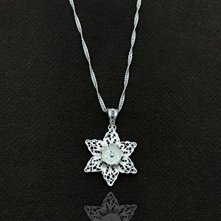 Yıldız Model Elişçiliği Telkari Gümüş Kadın Kolye