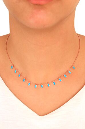 Sıralı Kare Model Kadın Hayalet Gümüş Kolye