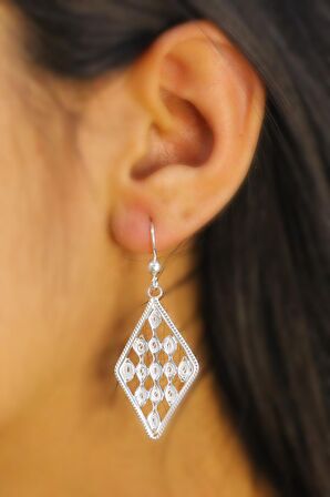 Piramit Tasarım Elişçiliği Telkari Gümüş Kadın Küpe