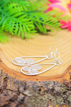 Damla Model El İşçiliği Telkari Gümüş Kadın Küpe