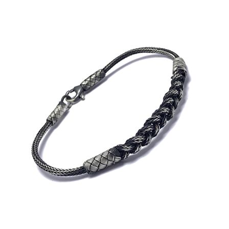 Örme Model 1000 Ayar Kazaziye Gümüş Bileklik (Unisex)