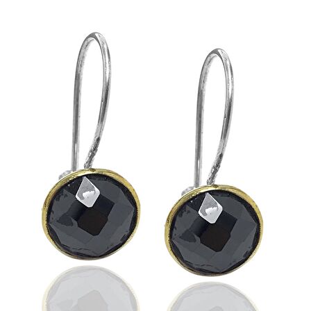 Zirkon Taşlı Yuvarlak Otantik Kadın Gümüş Küpe