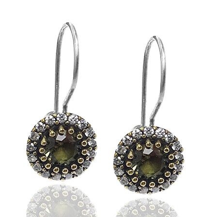 Zeberced Taşlı Zirkon Süsleme Otantik Kadın Gümüş Küpe