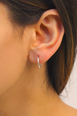 Halka Model Kadın Gümüş Küpe (M)