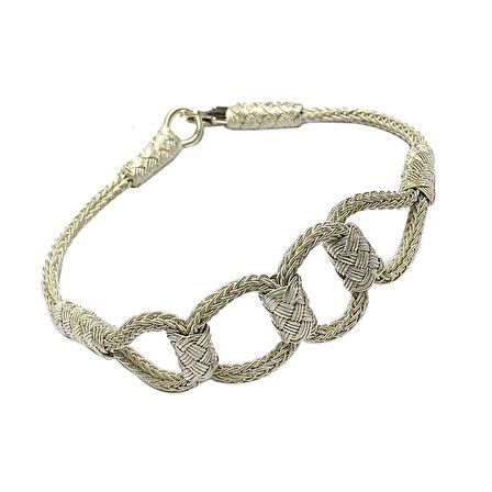 1000 Ayar Kazaziye Gümüş Bileklik (Unisex)