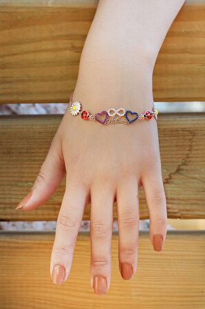 Aşkım ve Sonsuzluk Model Rose Kaplama Kadın Gümüş Bileklik