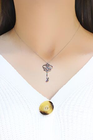 Kalbimin Anahtarı Model Hayalet Gümüş Kolye