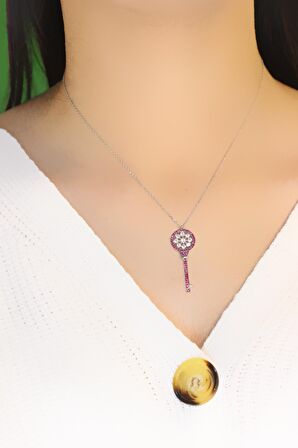Anahtar Model Hayalet Gümüş Kolye