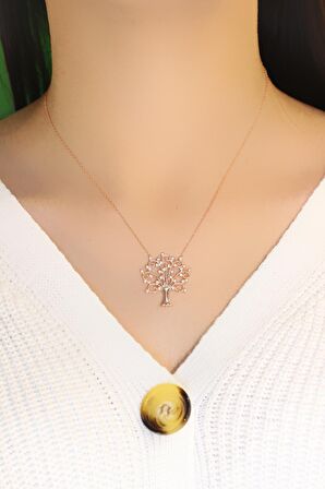 Hayat Ağacı Model Hayalet Gümüş Kolye