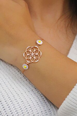 Papatya Model Roslu Gümüş Bileklik