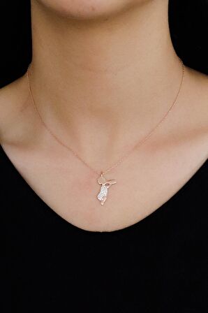Biberonlu Bebek Tasarım Rose Hayalet Gümüş Kolye