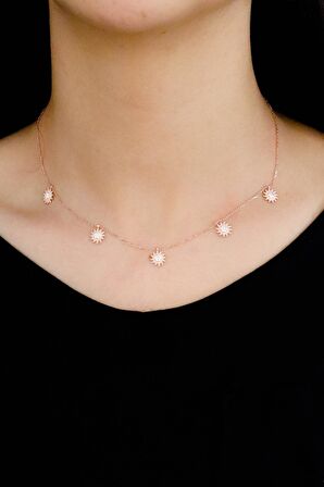 Güneş Tasarım Rose Hayalet Gümüş Kolye