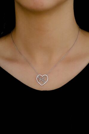 Kalp Atışı Tasarım Hayalet Gümüş Kolye