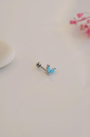 Firuze Çiçek Piercing Helix Kıkırdak