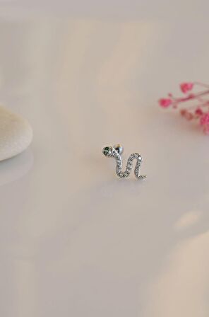 Yılan Piercing Helix Kıkırdak Gümüş Renk
