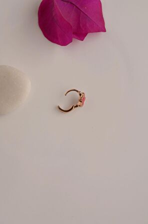 Kırmızı Yıldız Tragus Helix Piercing Mini Küpe