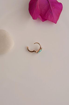 Mavi Yıldız Tragus Helix Piercing Mini Küpe