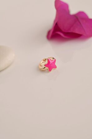 Pembe Yıldız Tragus Helix Piercing Mini Küpe