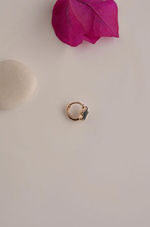 Siyah Yıldız Tragus Helix Piercing Mini Küpe