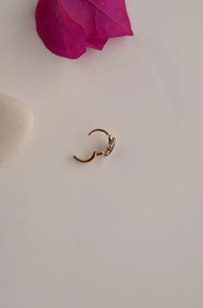 Siyah Yıldız Tragus Helix Piercing Mini Küpe