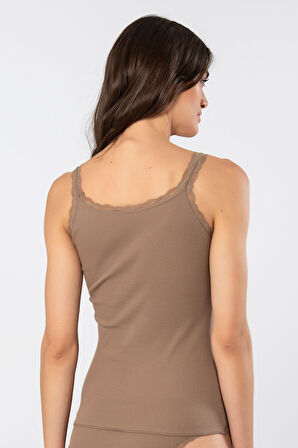 Türen Kadın Likralı Dantelli İp Askılı Kaşkorse