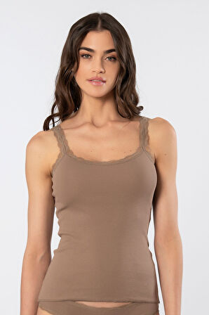 Türen Kadın Likralı Dantelli İp Askılı Kaşkorse