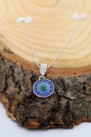 Oval Mardin Hasırı Gümüş Kolye 201020375