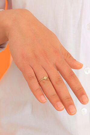 Çiçek Model Zirkon İnce Kadın Gümüş Yüzük 201020545