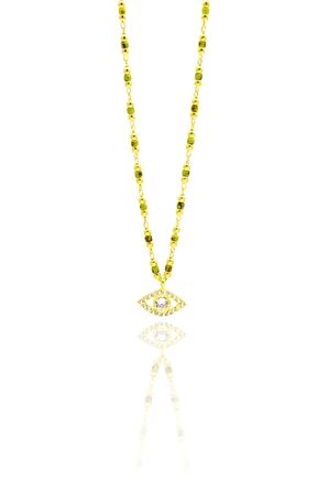 Nazar Göz Model Zirkon Taşlı Kadın Gümüş Kolye 201021022