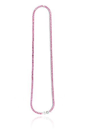 Su Yolu Model Pembe KuvarsTaşlı Kadın Gümüş Kolye 201021256