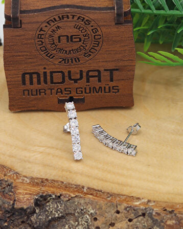 Su Yolu Zirkon Taşlı 925 Ayar Gümüş Küpe 201021529