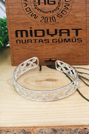 Midyat Yöresel Model 925 Ayar Gümüş Telkari Bilezik 201021651