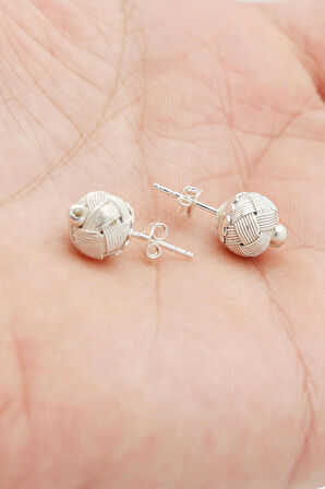 1000 Ayar Kazaziye Beyaz Kadın Gümüş Küpe 201021771