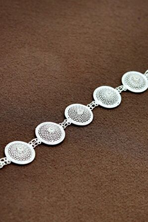 Daire Model 925 Ayar Gümüş Telkari Bileklik 201022082