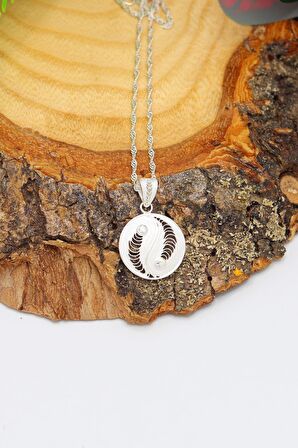 Ying Yang Model Telkari 925 Ayar Gümüş Kolye 201022138